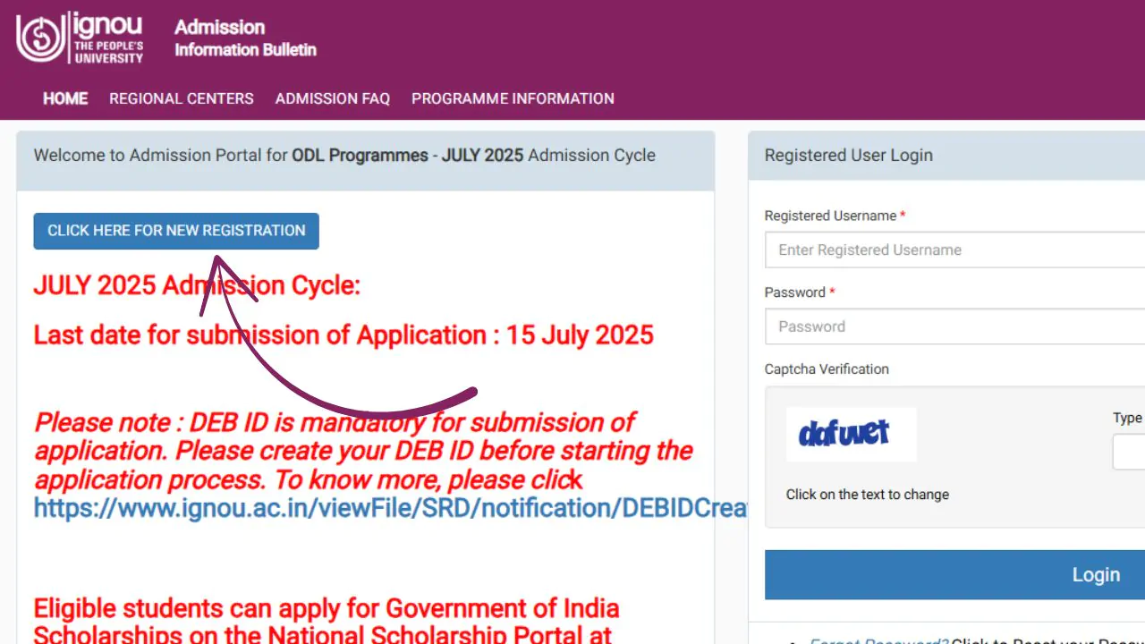 IGNOU July 2025 Admission: Registration Open for ODL and Online Programmes